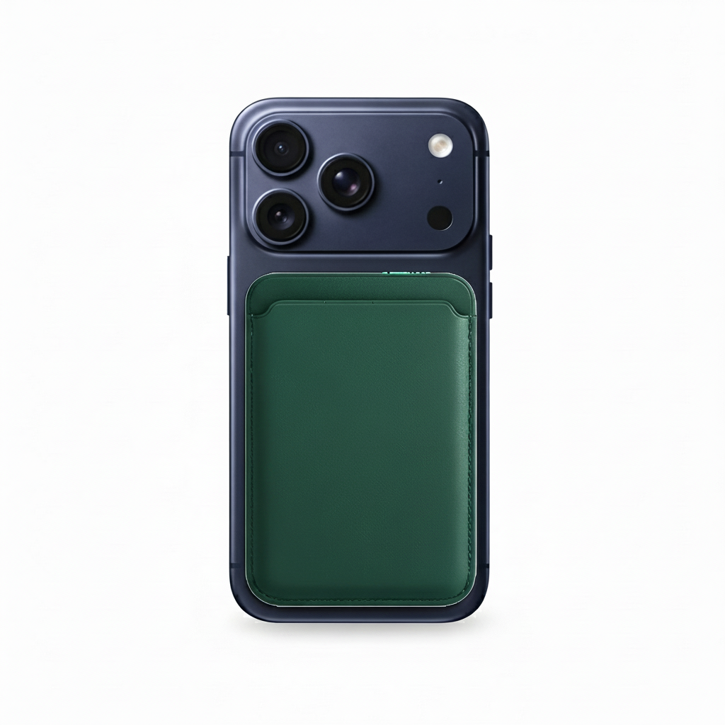 Cartera Magsafe de Cuero - Verde