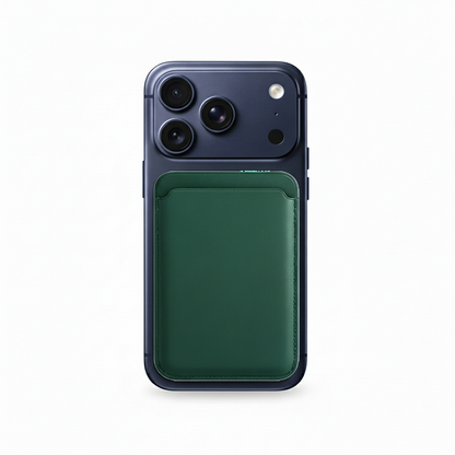 Cartera Magsafe de Cuero - Verde